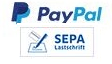 Wir akzeptieren Zahlungen per Paypal Sepa