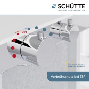 Sch&uuml;tte Duscharmatur OCEAN | mit Thermostat und Ablage | Chrom/Wei&szlig;