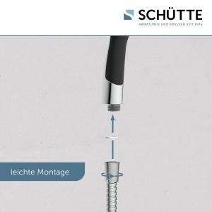 Sch&uuml;tte Handbrause BROADWAY | mit 5-fach verstellbarem Strahl | Chrom/Schwarz