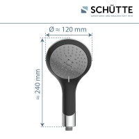 Sch&uuml;tte Handbrause BROADWAY | mit 5-fach verstellbarem Strahl | Chrom/Schwarz