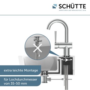 Sch&uuml;tte Waschtischarmatur CORNWALL mit Rundbogen | Hochdruck | Chrom