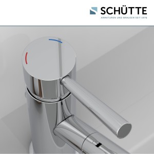 Sch&uuml;tte Waschtischarmatur CORNWALL | mit Ablaufgarnitur und Zugstange | Niederdruck | Chrom