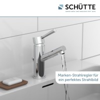 Sch&uuml;tte Waschtischarmatur CORNWALL | mit Ablaufgarnitur und Zugstange | Niederdruck | Chrom