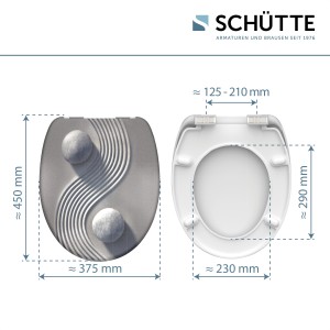 Sch&uuml;tte WC-Sitz Toilettendeckel Yin &amp; Yang mit Absenkautomatik Duroplast