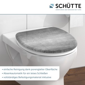 Sch&uuml;tte WC-Sitz Toilettendeckel INDUSTRIAL GREY | mit Absenkautomatik | Duroplast