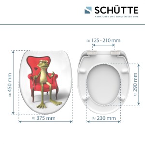 Sch&uuml;tte WC-Sitz Toilettendeckel FROG KING | mit Absenkautomatik | Duroplast