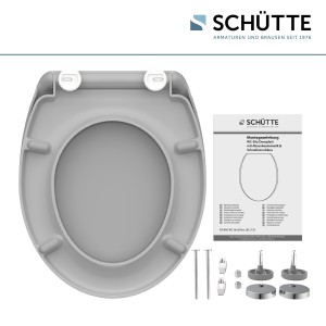 Sch&uuml;tte WC-Sitz Toilettendeckel GREY | mit Absenkautomatik &amp; Schnellverschluss | Duroplast