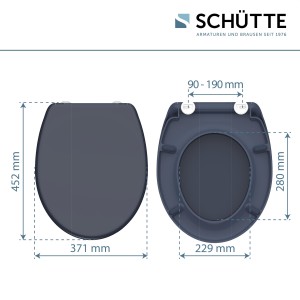 Sch&uuml;tte WC-Sitz Toilettendeckel ANTHRAZIT | mit Absenkautomatik &amp; Schnellverschluss | Duroplast