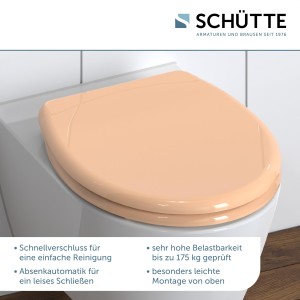 Sch&uuml;tte WC-Sitz Toilettendeckel BEIGE | mit Absenkautomatik &amp; Schnellverschluss | Duroplast