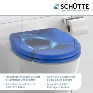 Sch&uuml;tte WC-Sitz Toilettendeckel SHARK | mit Absenkautomatik &amp; Schnellverschluss | Duroplast