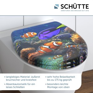 Sch&uuml;tte WC-Sitz Toilettendeckel SEA LIFE | mit Absenkautomatik &amp; Schnellverschluss | Duroplast