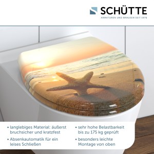 Sch&uuml;tte WC-Sitz Toilettendeckel SEA STAR | mit Absenkautomatik &amp; Schnellverschluss | Duroplast