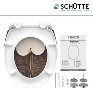 Sch&uuml;tte WC-Sitz Toilettendeckel WOOD HEART | mit Absenkautomatik &amp; Schnellverschluss | Duroplast
