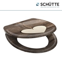 Sch&uuml;tte WC-Sitz Toilettendeckel WOOD HEART | mit Absenkautomatik &amp; Schnellverschluss | Duroplast