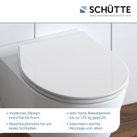 Sch&uuml;tte WC-Sitz Toilettendeckel Slim Wei&szlig; mit Absenkautomatik Duroplast