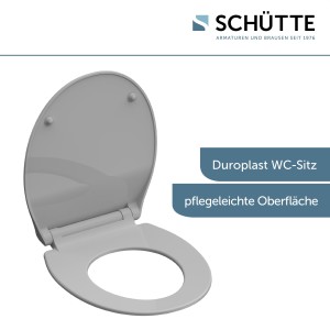 Sch&uuml;tte WC-Sitz Toilettendeckel SLIM GREY | mit Absenkautomatik &amp; Schnellverschluss | Duroplast