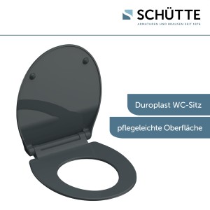 Sch&uuml;tte WC-Sitz Toilettendeckel Slim Anthrazit mit Absenkautomatik Duroplast