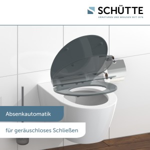 Sch&uuml;tte WC-Sitz Toilettendeckel Slim Anthrazit mit Absenkautomatik Duroplast
