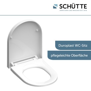 Sch&uuml;tte WC-Sitz Toilettendeckel D-Form WHITE | mit Absenkautomatik &amp; Schnellverschluss | Duroplast