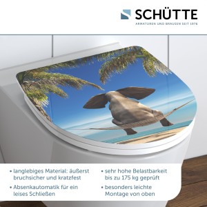 Sch&uuml;tte WC-Sitz Toilettendeckel HAPPY ELEPHANT |  mit Absenkautomatik &amp; Schnellverschluss | Duroplast | Hochglanz
