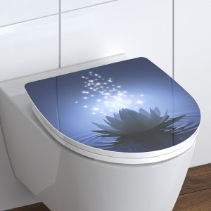 Sch&uuml;tte WC-Sitz Toilettendeckel WATER LILY | Klodeckel mit Absenkautomatik &amp; Schnellverschluss | Duroplast | High Gloss