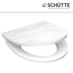 Sch&uuml;tte WC-Sitz Toilettendeckel WHITE WAVE | mit Absenkautomatik &amp; Schnellverschluss | Duroplast | High Gloss