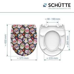 Sch&uuml;tte WC-Sitz Toilettendeckel CRAZY SKULL | mit Absenkautomatik &amp; Schnellverschluss | Duroplast | High Gloss