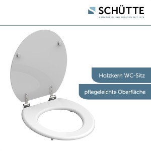 Sch&uuml;tte WC-Sitz Toilettendeckel Wei&szlig; ohne Absenkautomatik MDF-Holzkern