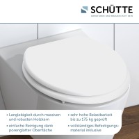Sch&uuml;tte WC-Sitz Toilettendeckel Wei&szlig; ohne Absenkautomatik MDF-Holzkern