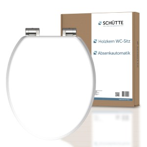 Sch&uuml;tte WC-Sitz Toilettendeckel WHITE | mit Absenkautomatik | Holzkern