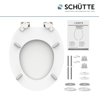 Sch&uuml;tte WC-Sitz Toilettendeckel Wei&szlig; mit Absenkautomatik MDF-Holzkern
