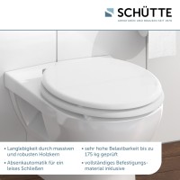 Sch&uuml;tte WC-Sitz Toilettendeckel Wei&szlig; mit Absenkautomatik MDF-Holzkern