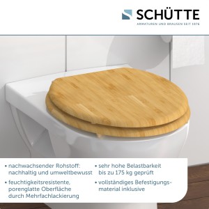 Sch&uuml;tte WC-Sitz Toilettendeckel NATURAL BAMBOO | ohne Absenkautomatik | Bambus
