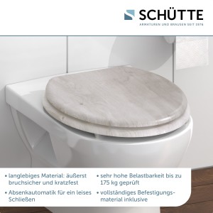 Sch&uuml;tte WC-Sitz Toilettendeckel Lichternes Holz mit ABS MDF-Holzkern