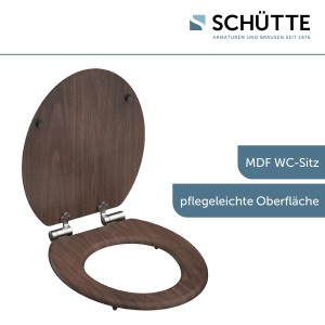 Sch&uuml;tte WC-Sitz Toilettendeckel DARK WOOD | mit Absenkautomatik | MDF-Holzkern