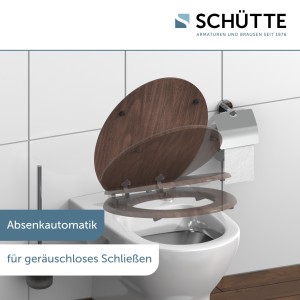 Sch&uuml;tte WC-Sitz Toilettendeckel DARK WOOD | mit Absenkautomatik | MDF
