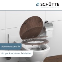 Sch&uuml;tte WC-Sitz Toilettendeckel DARK WOOD | mit Absenkautomatik | MDF-Holzkern