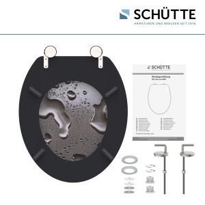 Sch&uuml;tte WC-Sitz Toilettendeckel GREY STEEL | ohne Absenkautomatik | MDF-Holzkern