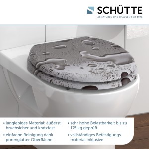 Sch&uuml;tte WC-Sitz Toilettendeckel GREY STEEL | ohne Absenkautomatik | MDF