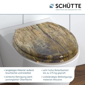Sch&uuml;tte WC-Sitz Toilettendeckel SOLID WOOD | ohne Absenkautomatik | MDF