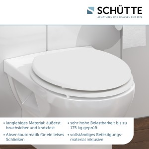 Sch&uuml;tte WC-Sitz Toilettendeckel SPIRIT WHITE | mit Absenkautomatik | MDF-Holzkern