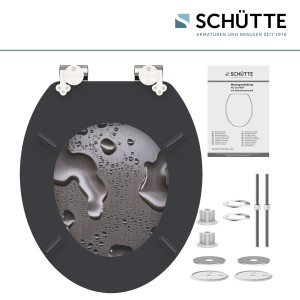 Sch&uuml;tte WC-Sitz Toilettendeckel GREY STEEL | mit Absenkautomatik | MDF-Holzkern