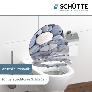 Sch&uuml;tte WC-Sitz Toilettendeckel GREY STONES | mit Absenkautomatik | MDF