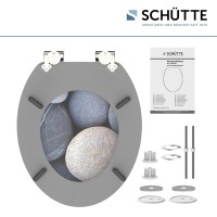 Sch&uuml;tte WC-Sitz Toilettendeckel GREY STONES | mit Absenkautomatik | MDF