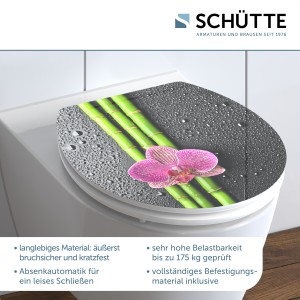 Sch&uuml;tte WC-Sitz Toilettendeckel ASIA | mit Absenkautomatik | MDF-Holzkern | Hochglanz