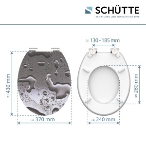Sch&uuml;tte WC-Sitz Toilettendeckel GREY STEEL | mit Absenkautomatik | MDF High Gloss