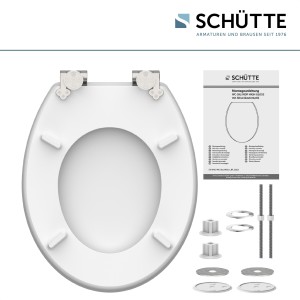 Sch&uuml;tte WC-Sitz Toilettendeckel GREY STEEL | mit Absenkautomatik | MDF High Gloss