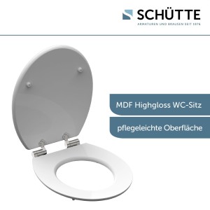 Sch&uuml;tte WC-Sitz Toilettendeckel BLACK STONE | mit Absenkautomatik | MDF-Holzkern | High Gloss