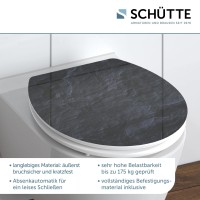 Sch&uuml;tte WC-Sitz Toilettendeckel BLACK STONE | mit Absenkautomatik | MDF High Gloss