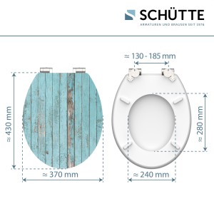 Sch&uuml;tte WC-Sitz Toilettendeckel BLUE WOOD | mit Absenkautomatik | MDF High Gloss
